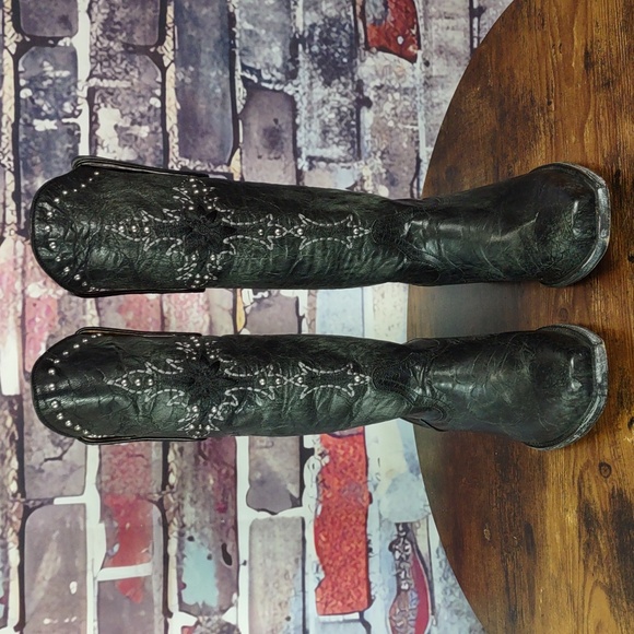 Tri Star "Azabache" Jet Black Leather Boots - Picture 2 of 13